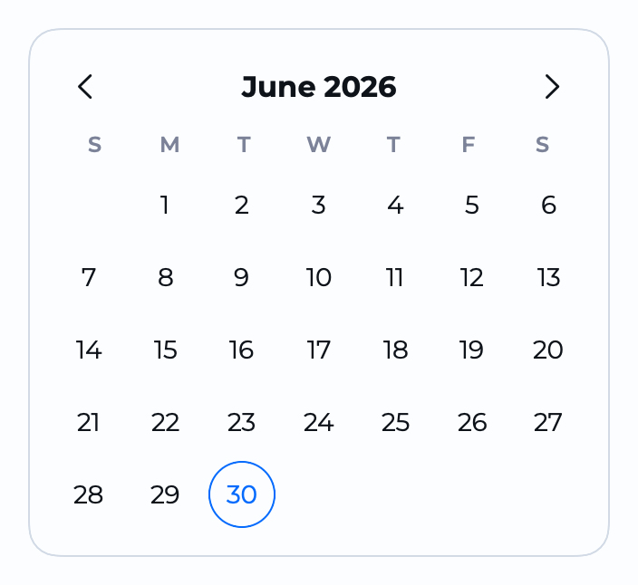 Calendar component