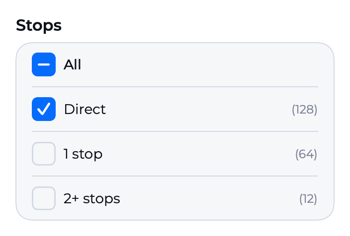 FilterList component