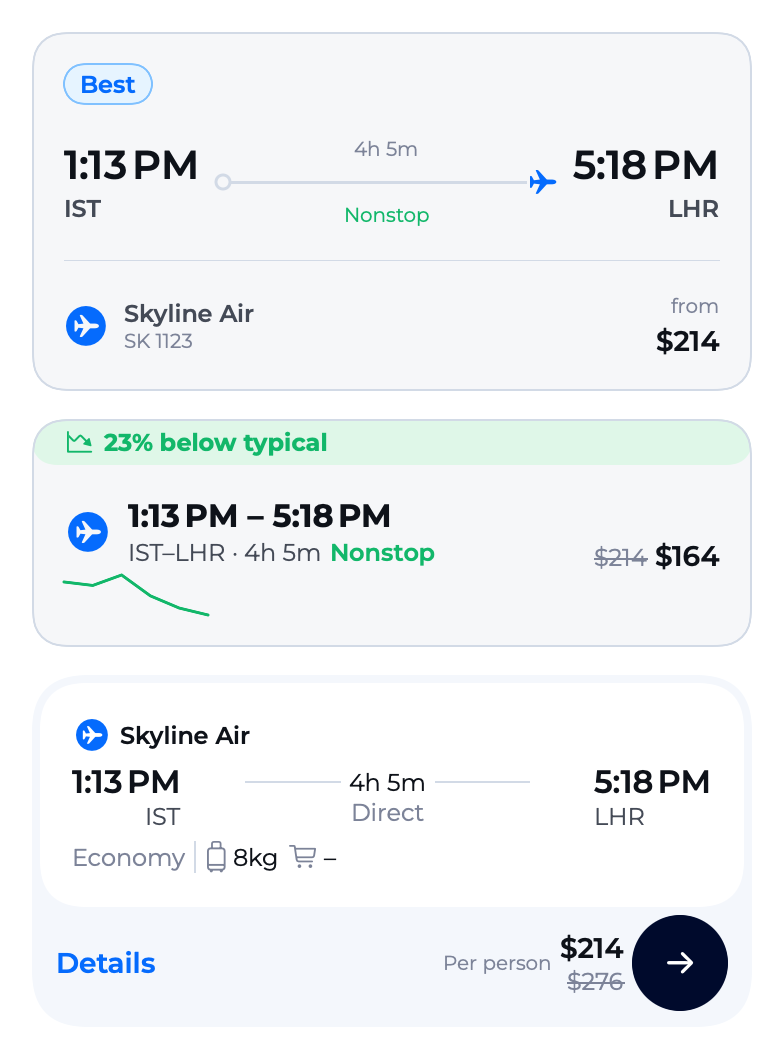 FlightListItem component
