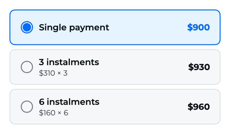 InstallmentPicker component