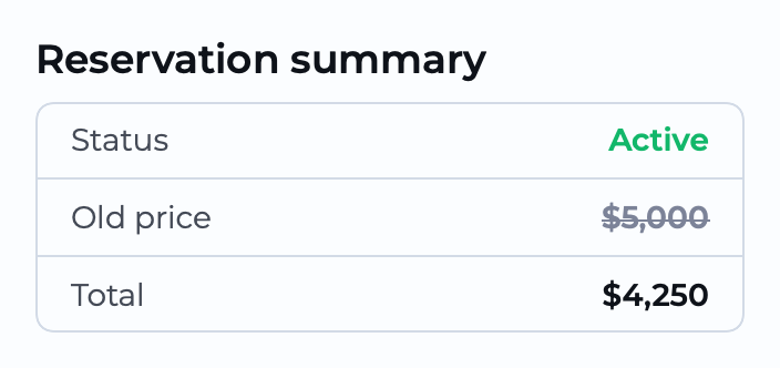 KeyValueTable component