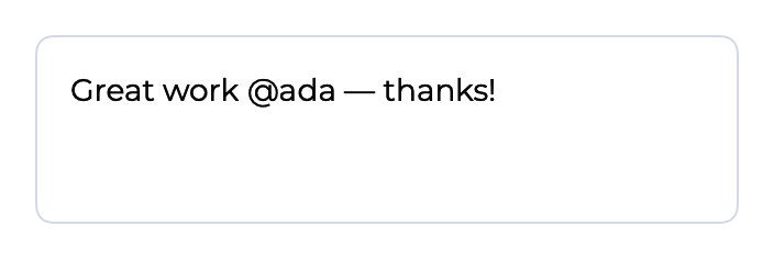 Mentions component