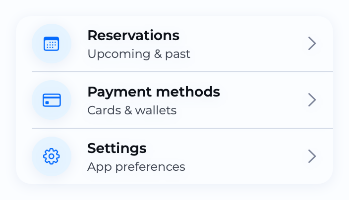 MenuCard component