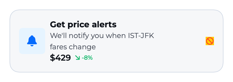 PriceAlertCard component